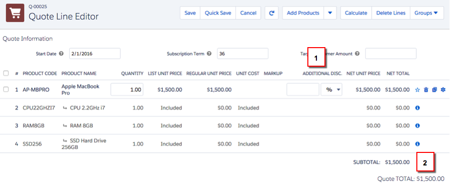 Añadir productos CPQ Salesforce