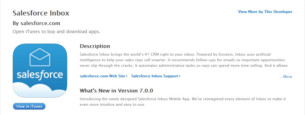 Salesforce Inbox iOS app