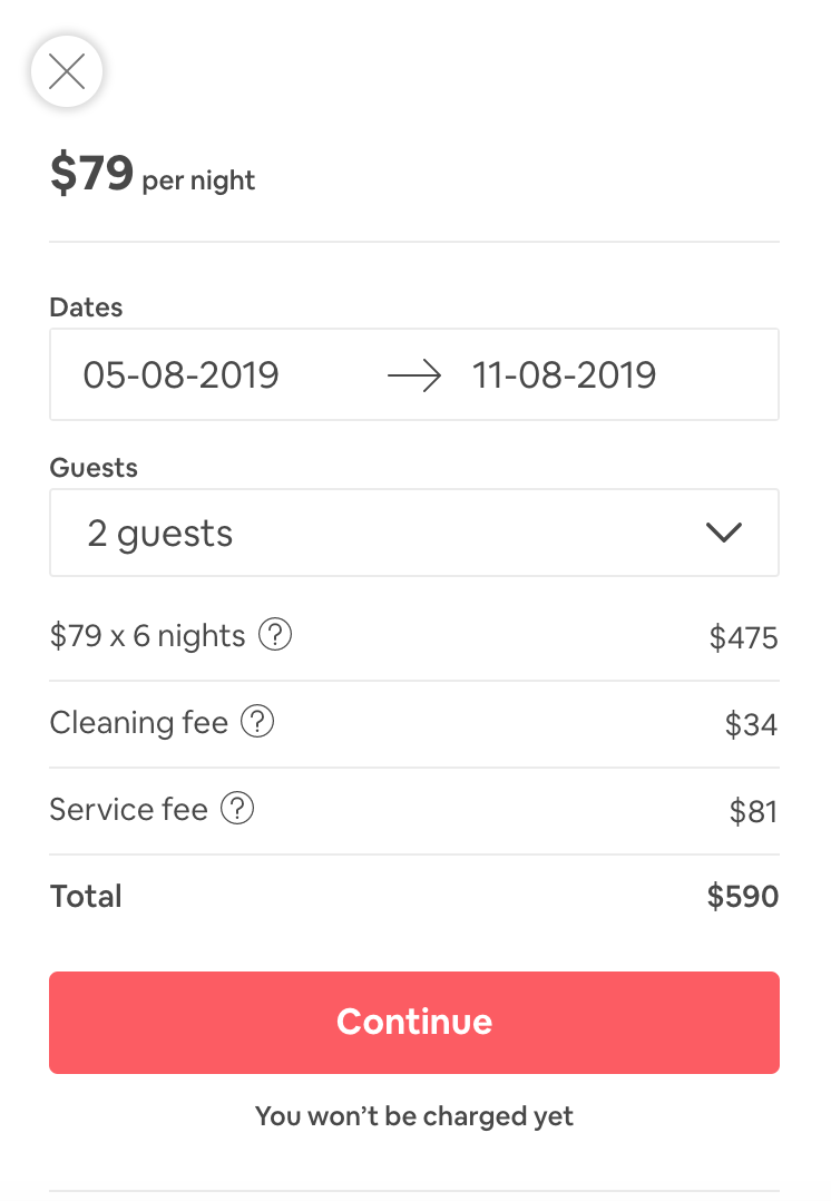 AirBnB microcopy