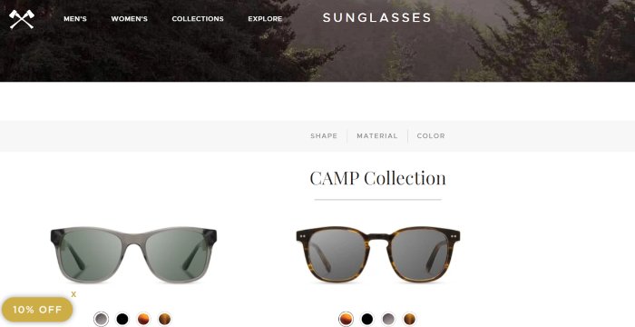 Shwood Eyewear: best fashion web design