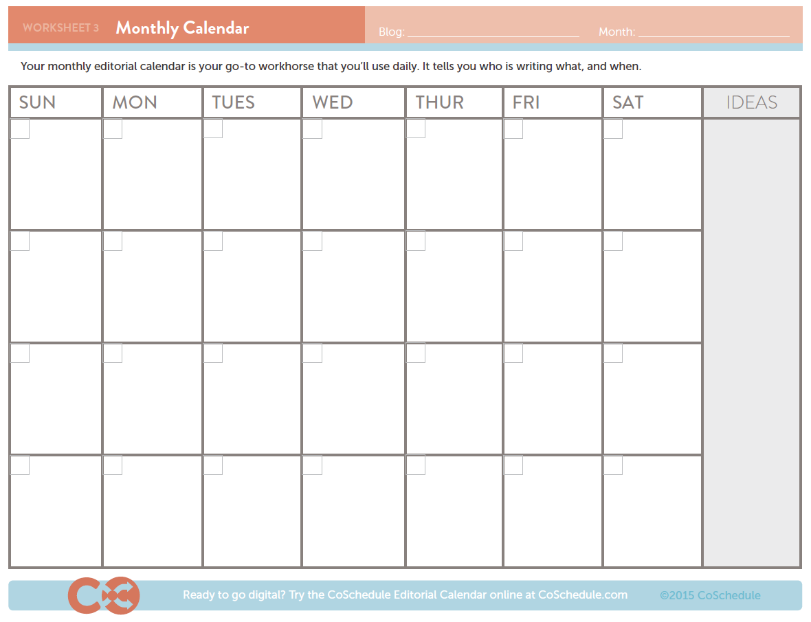 Plantillas para crear un calendario editorial