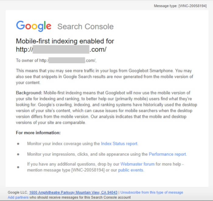 Mobile-First Index in Google Search Console